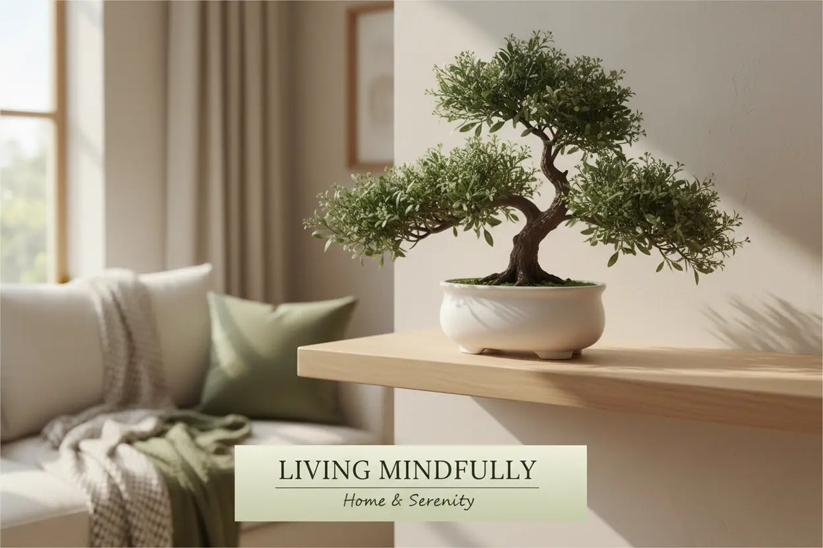 ARICK DECOR artificial bonsai plant styled in a compact modern home