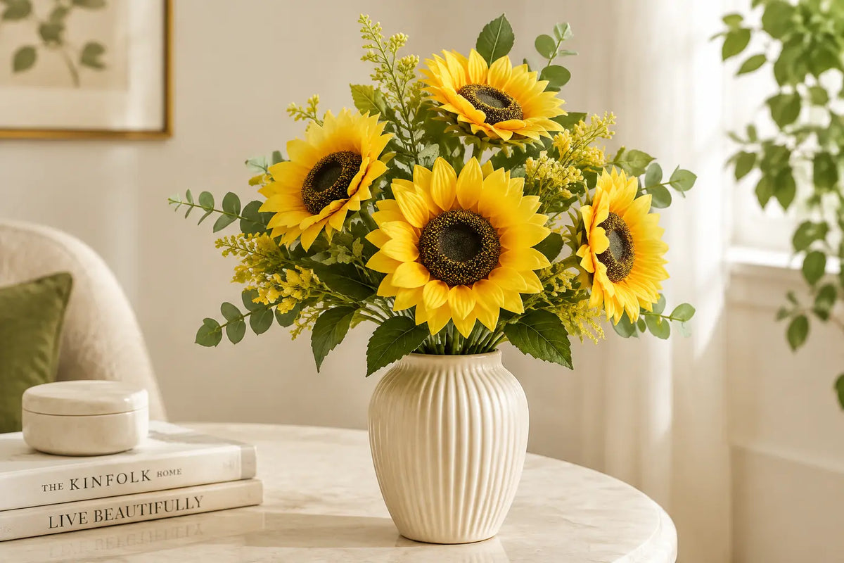 Artificial sunflower centerpieces for stylish home and office decor