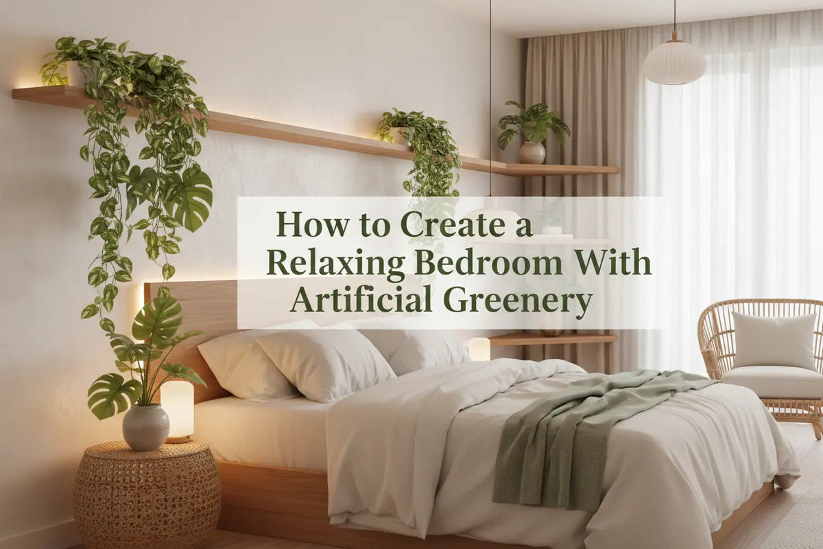 Relaxing bedroom with artificial greenery by ARICK DECOR