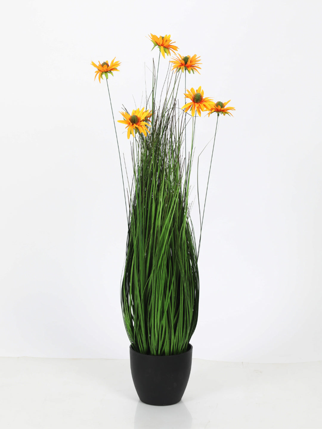 2.7Ft Artificial Real Touch Imported Allium Grass & Flowers Plant with Pot