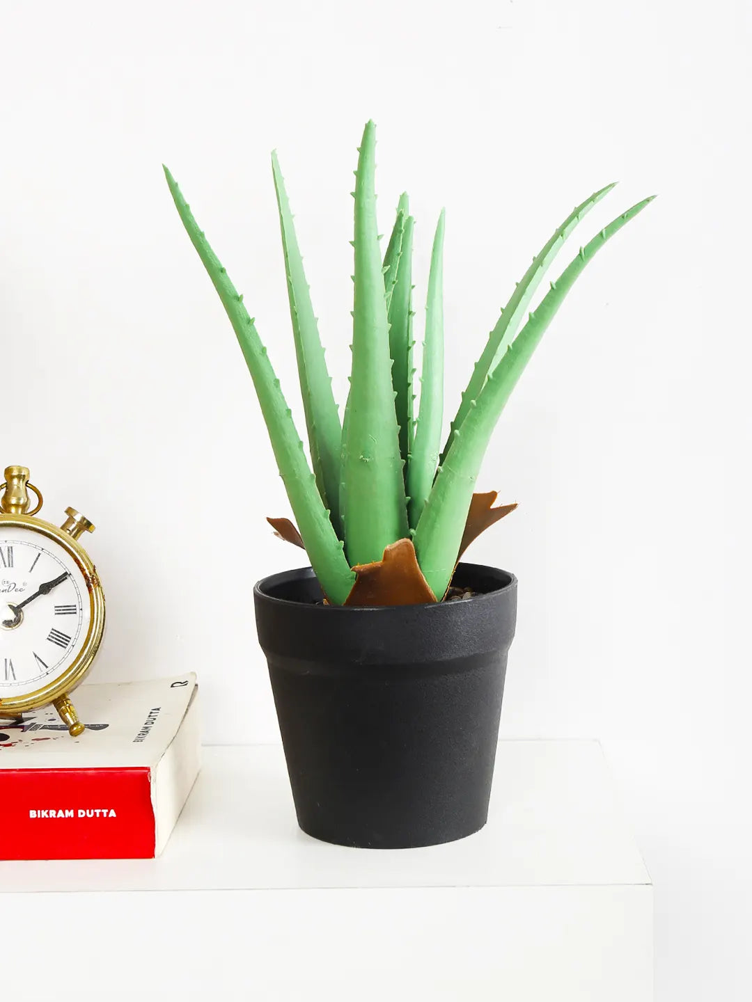 Artificial Real Touch Aloe Vera Bonsai Plant with black Pot – ARICK DECOR