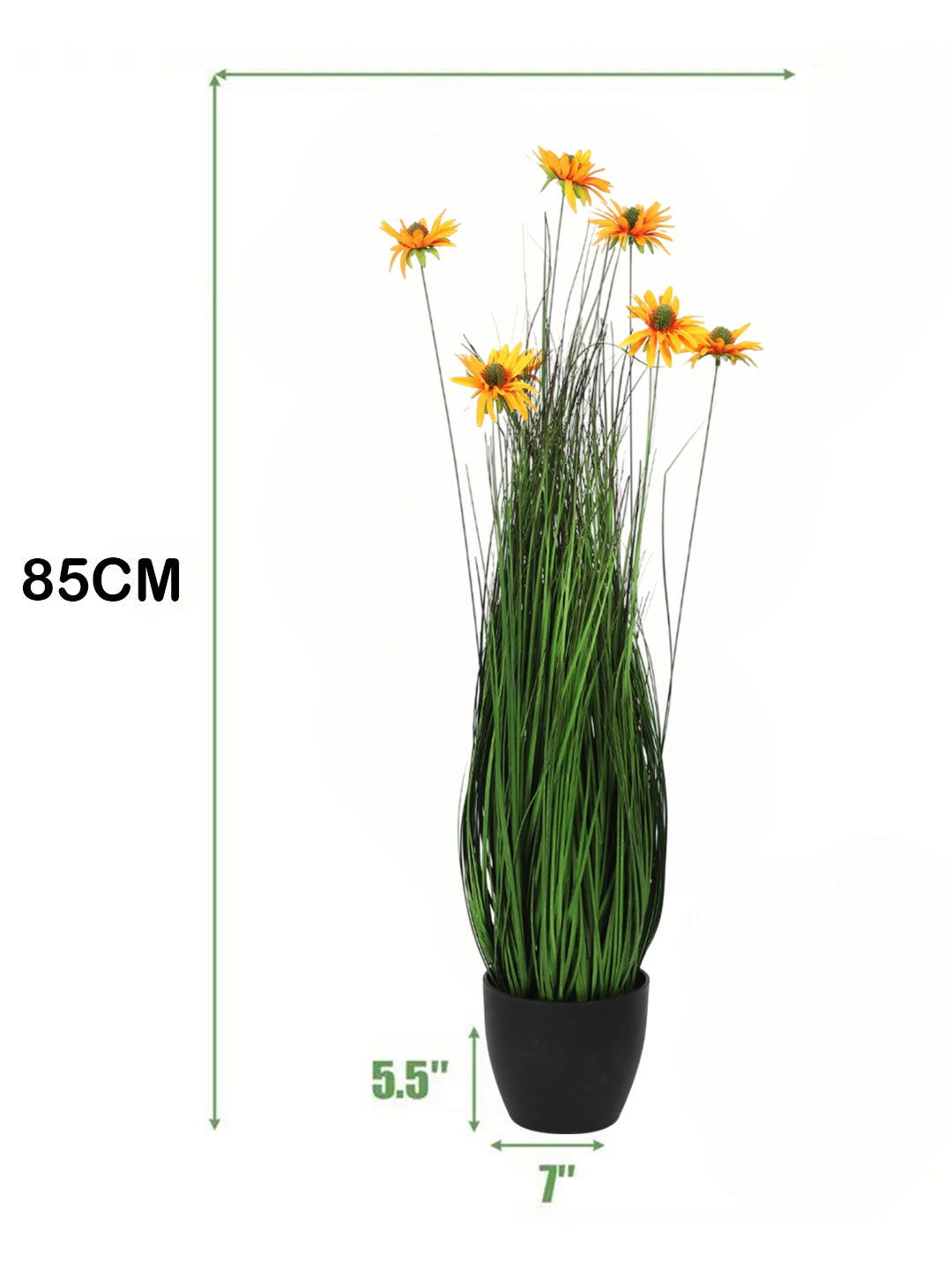 2.7Ft Artificial Real Touch Imported Allium Grass & Flowers Plant with Pot