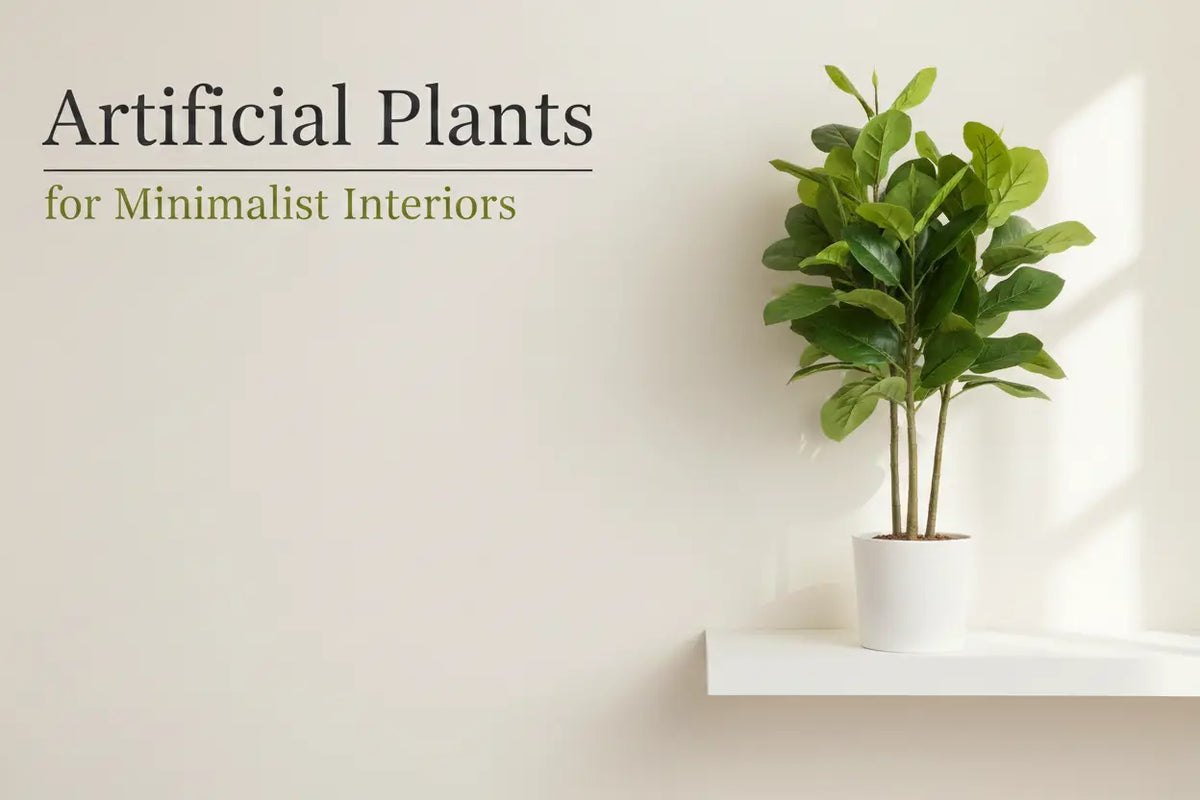 Artificial plants styled in a minimalist modern interior by ARICK DECOR