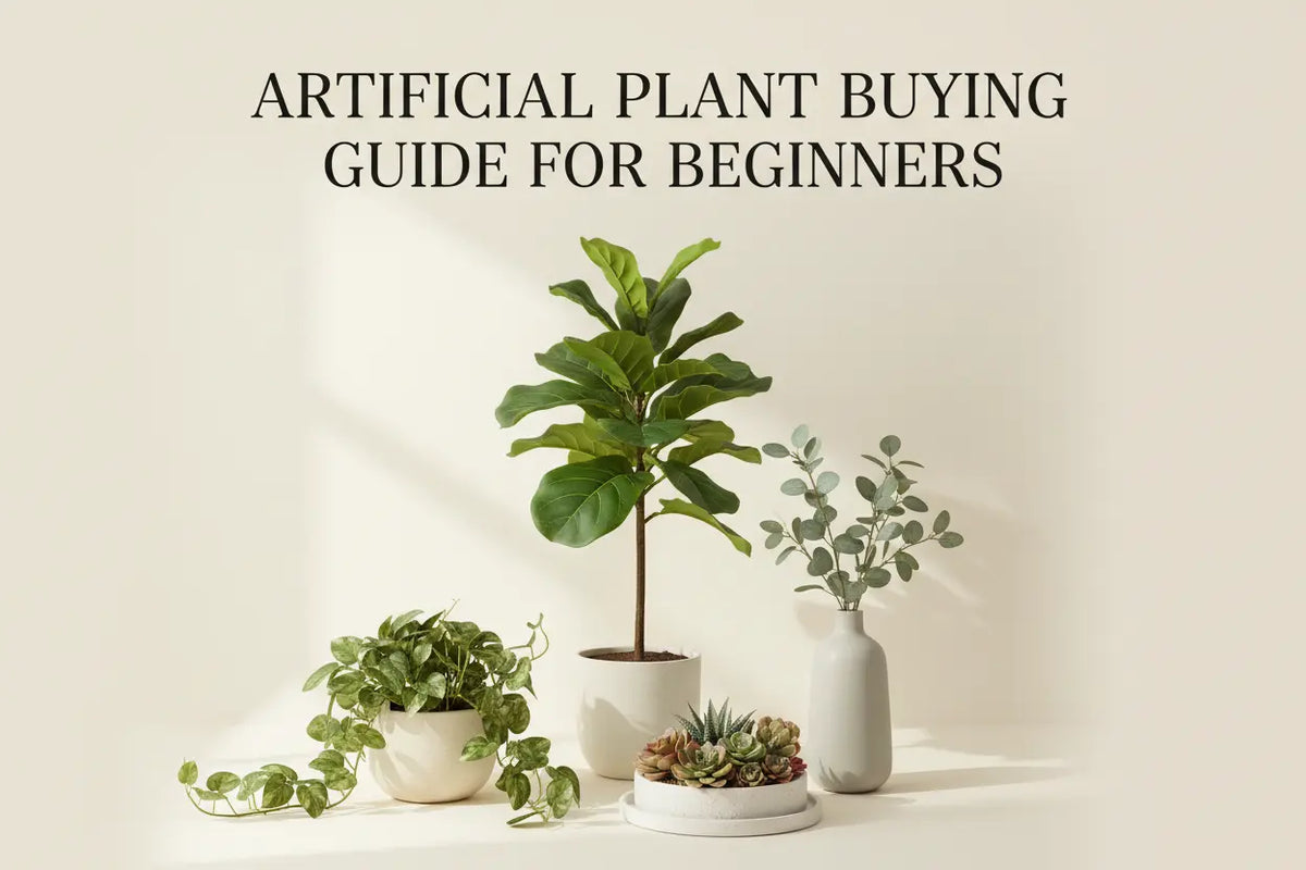 ARICK DECOR artificial plants in different sizes and styles arranged in a modern home interior