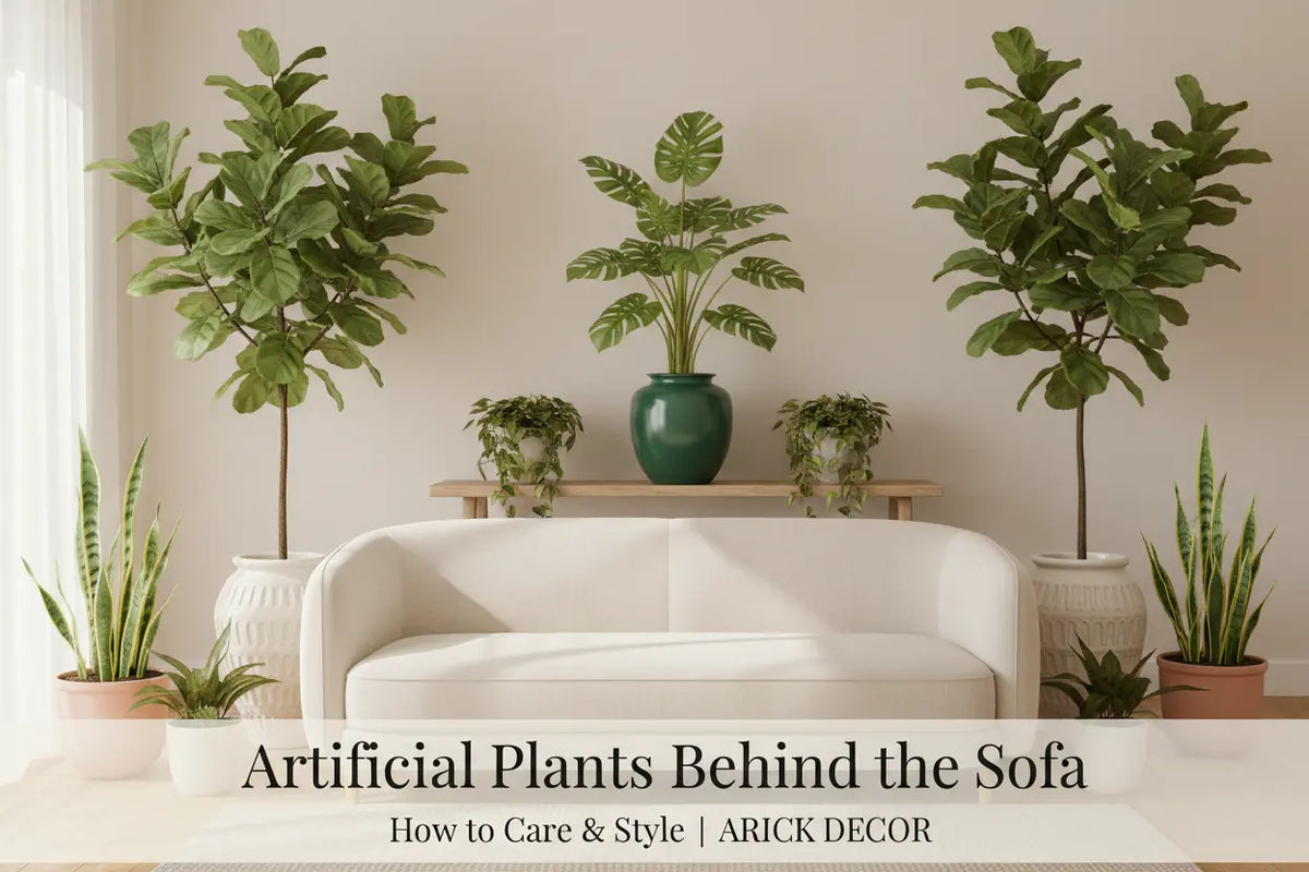 Artificial Plants Behind the Sofa