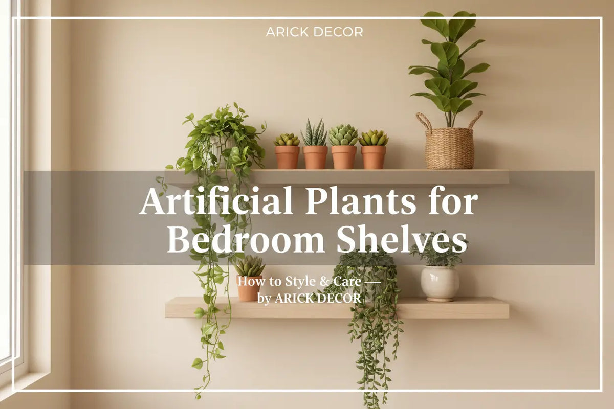 Artificial plants for bedroom shelves by ARICK DECOR