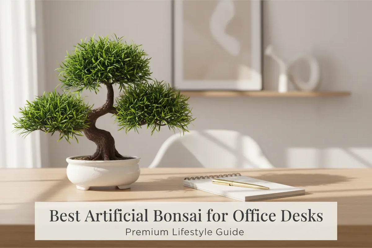 ARICK DECOR artificial bonsai plant styled on a modern office desk
