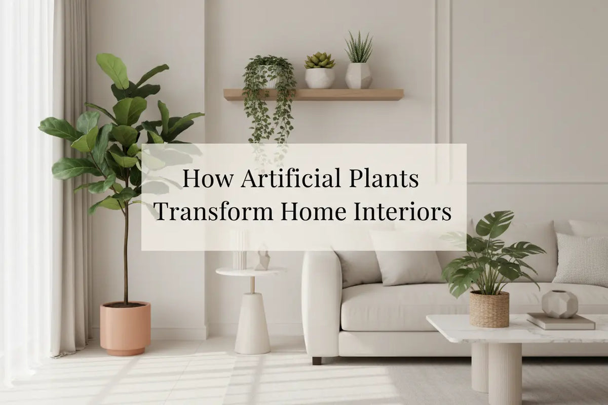 ARICK DECOR artificial plants styled in a modern living room