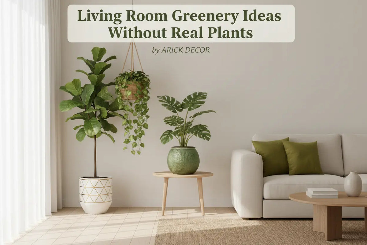 Living room greenery ideas without real plants by ARICK DECOR