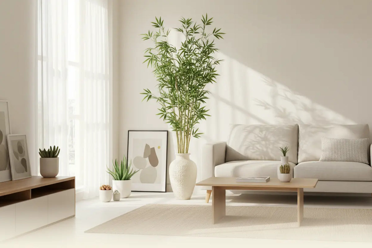 ARICK DECOR artificial bamboo tree used as stylish greenery in a modern interior