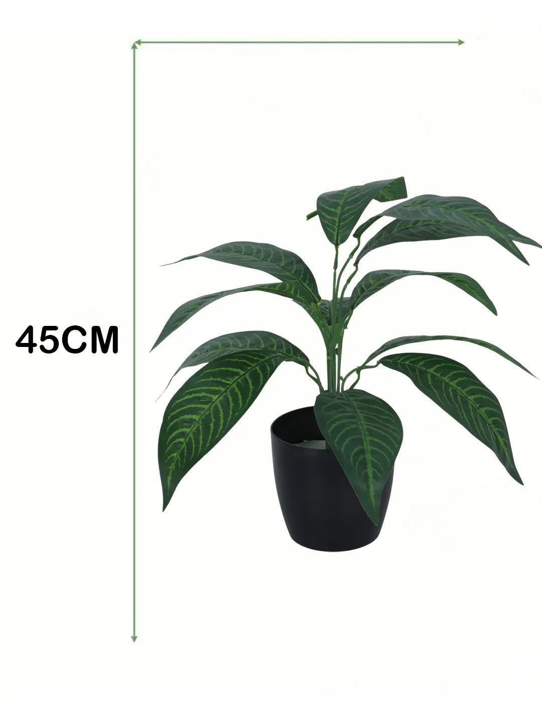1.6Ft Artificial Croton Plants with Black Pot