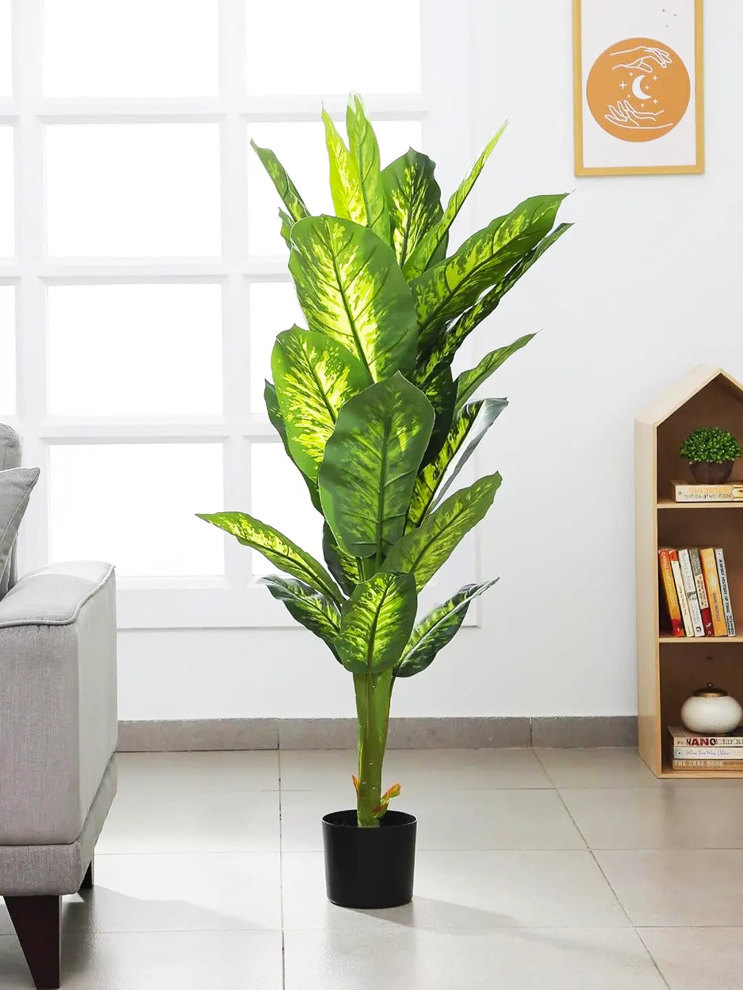 4.5Ft Artificial Dieffenbachia Plant Trees with Pot
