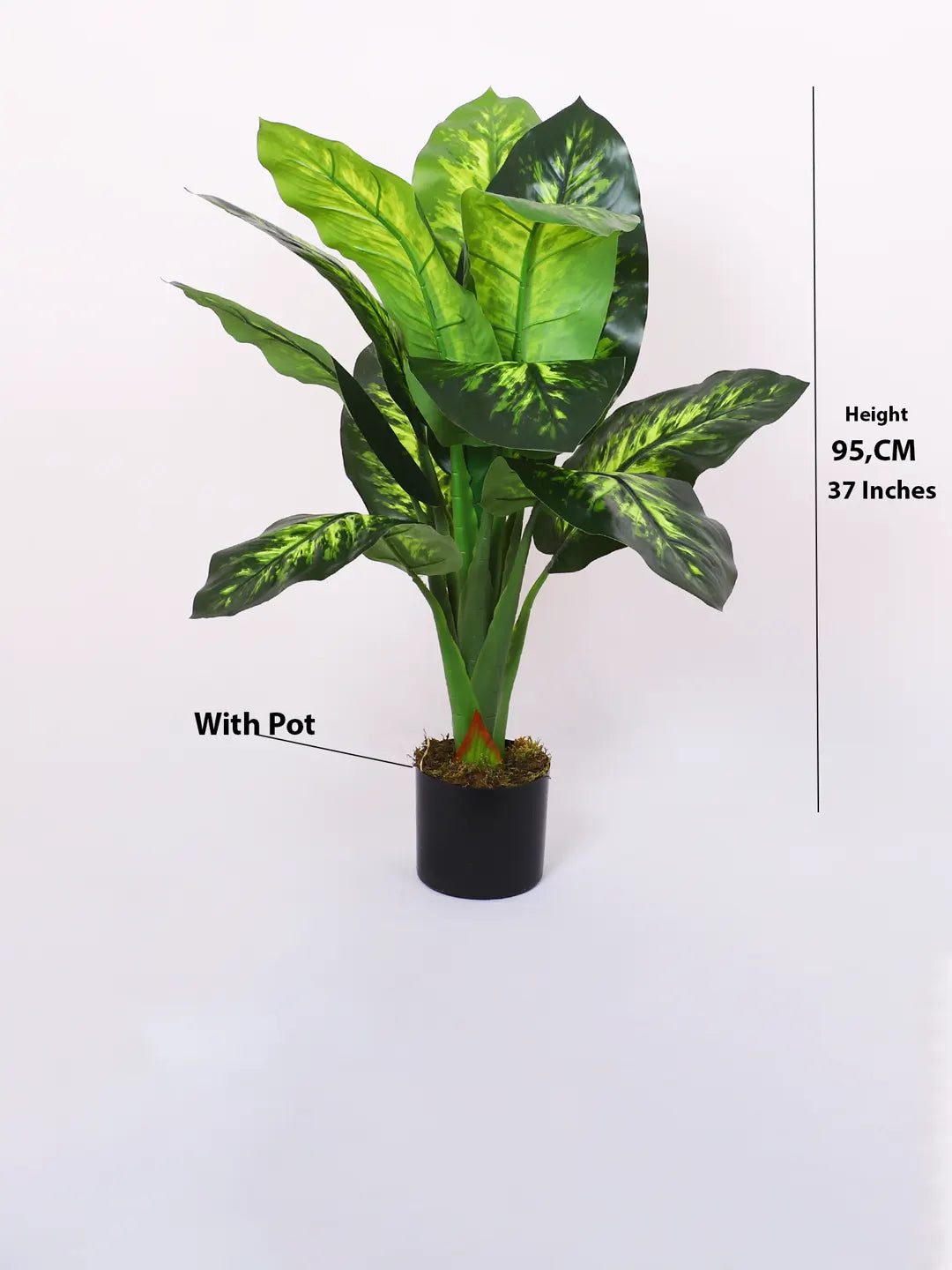 3.Ft Artificial Dieffenbachia Plant Trees with Pot