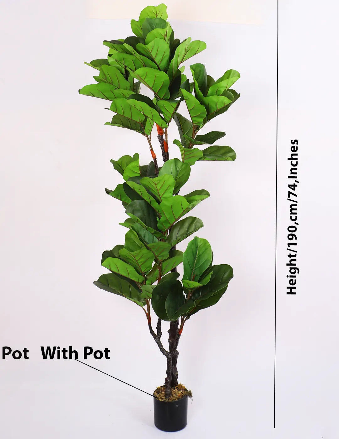 6ft Artificial Fiddle Leaf Fig Tree with Pot