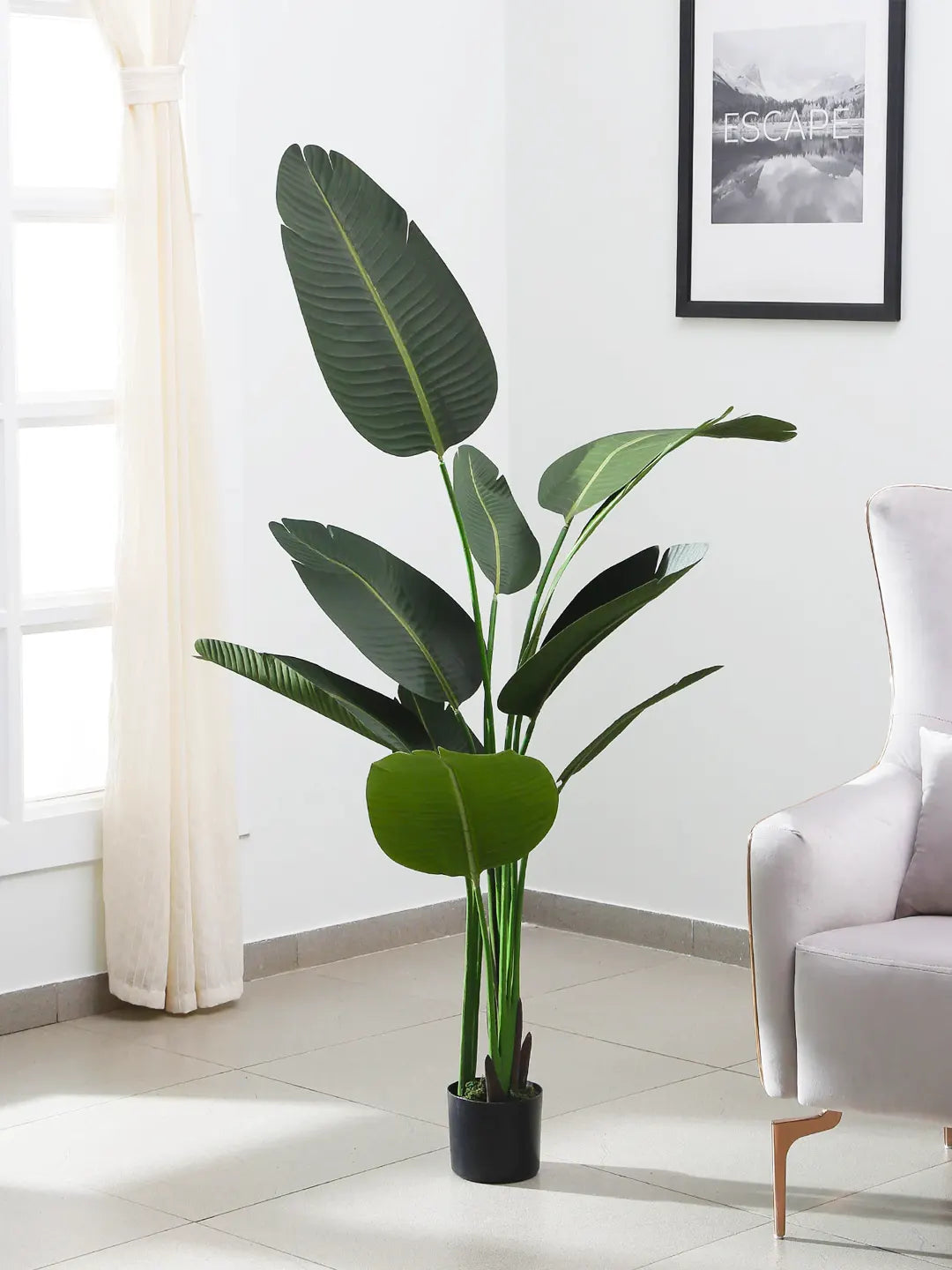 5Ft Artificial Banana Plant Trees with Pot Big Leaves