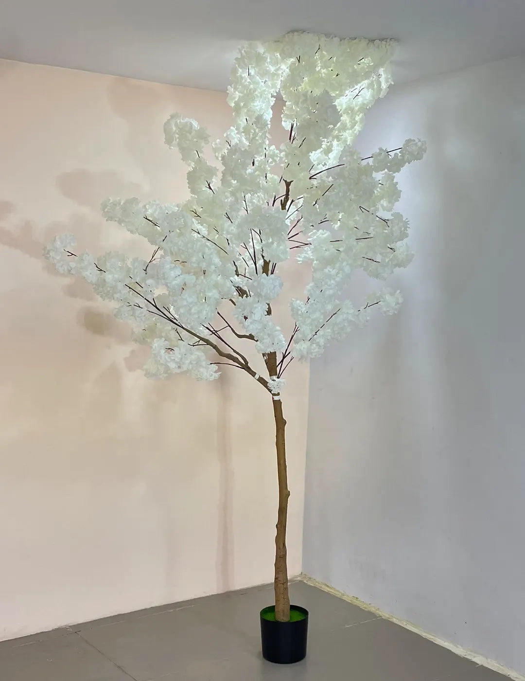 7.8Ft Artificial Blossom Flowers Plant Trees with Pot