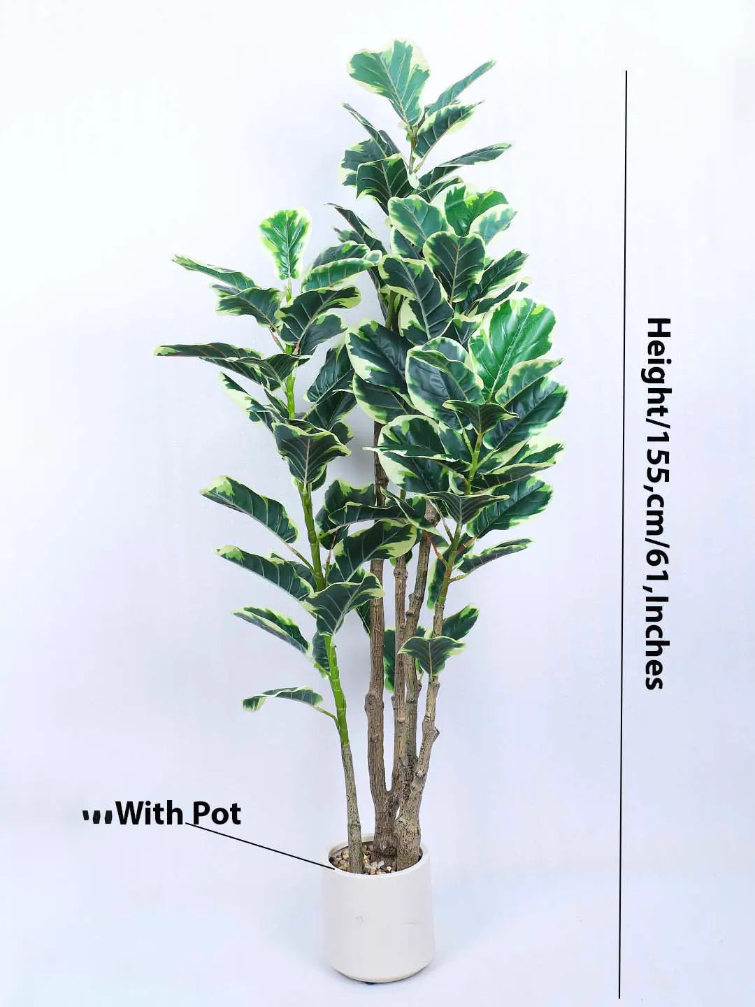 5.1Ft Artificial Fiddle Leaf Fig Tree,With Pot