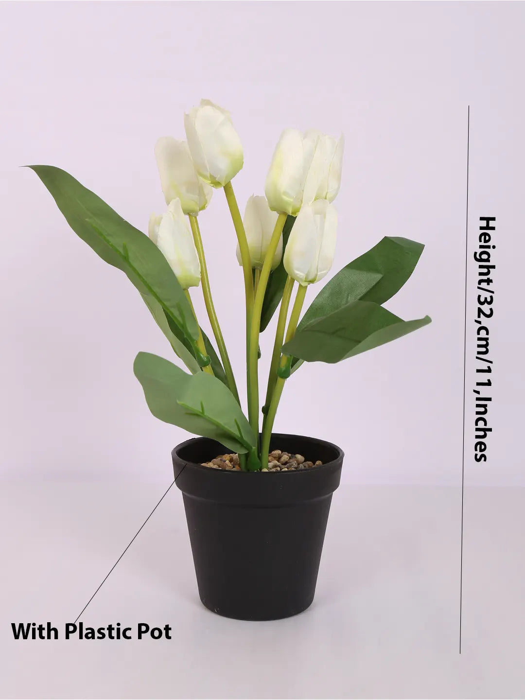 Artificial Mini Tulip Flpower Bonsai Plant with Pot