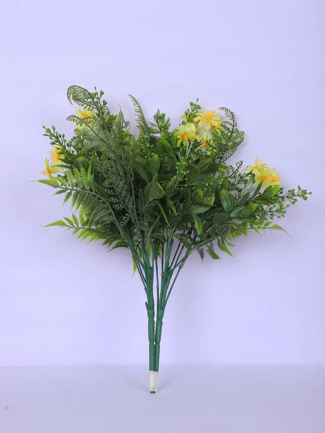 1.1Ft Artificial Flower With Green Leaves Plant With Black Pot