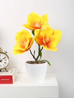 Artificial Magnolia Flower Bonsai Plant with Pot