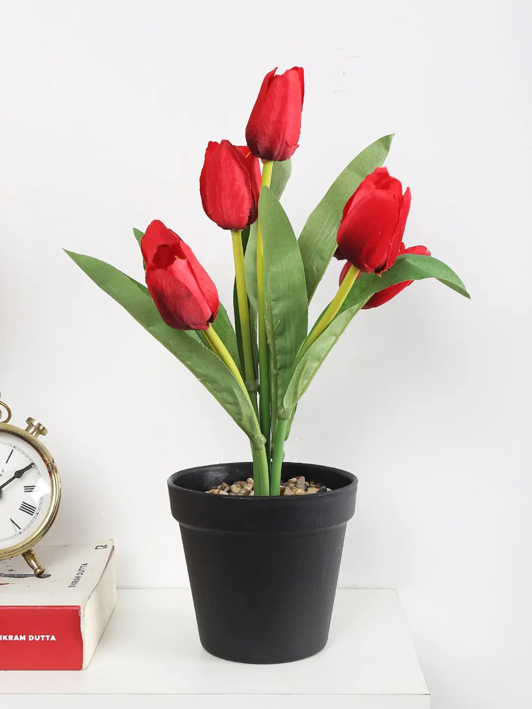 Artificial Mini Tulip Flpower Bonsai Plant with Pot