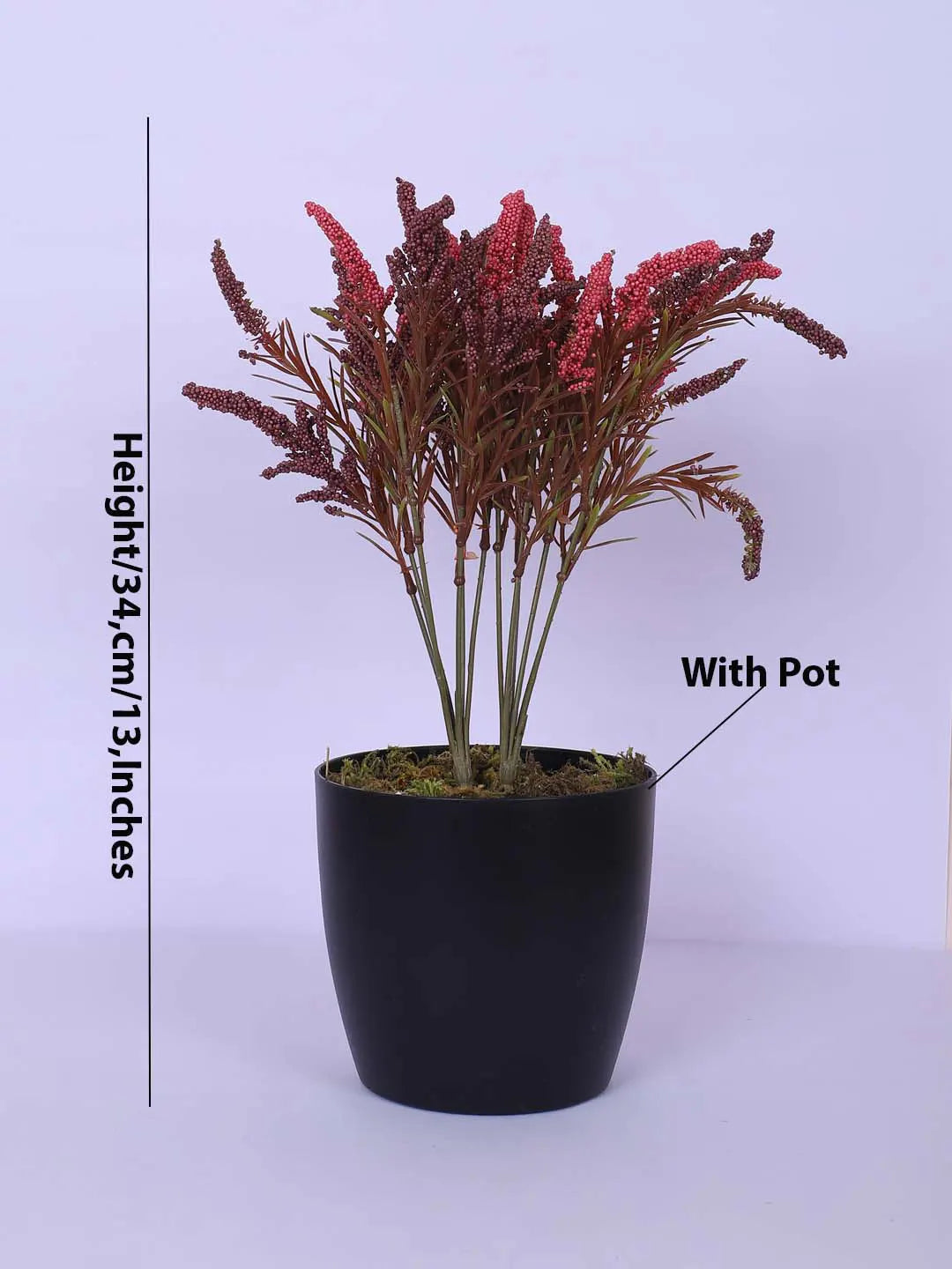 1.1Ft Artificial Potted Flower Plant With Black Pot