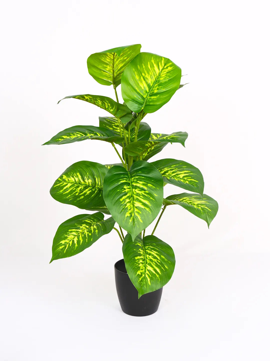 artificial dieffenbachia floor foliage plant in plante 2.1Ft Artificial Dieffenbachia Floor Plant with 18 Big Leaves with Pot – ARICK DECOR