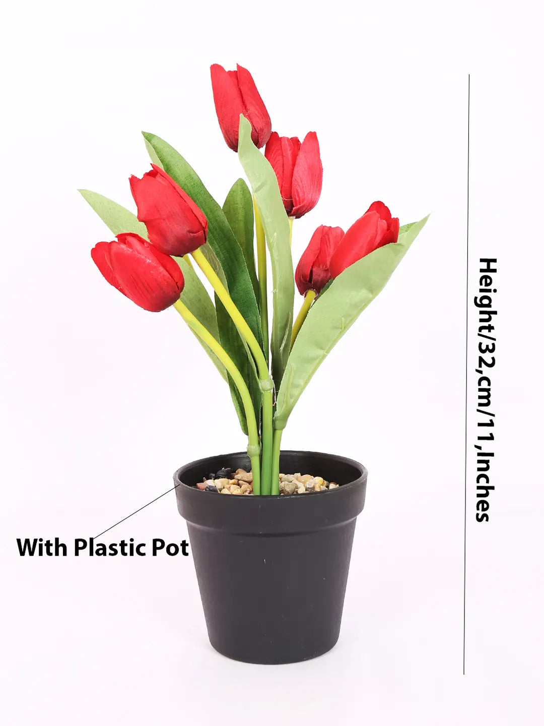 Artificial Mini Tulip Flpower Bonsai Plant with Pot