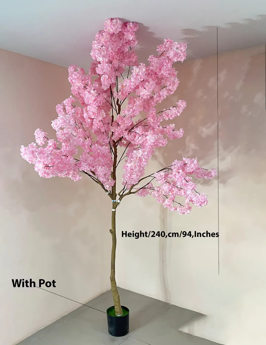 7.8Ft Artificial Blossom Flowers Plant Trees with Pot