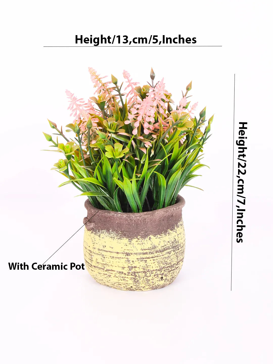 Artificial Flowers Plants Potted Green Bonsai With seremec Pot
