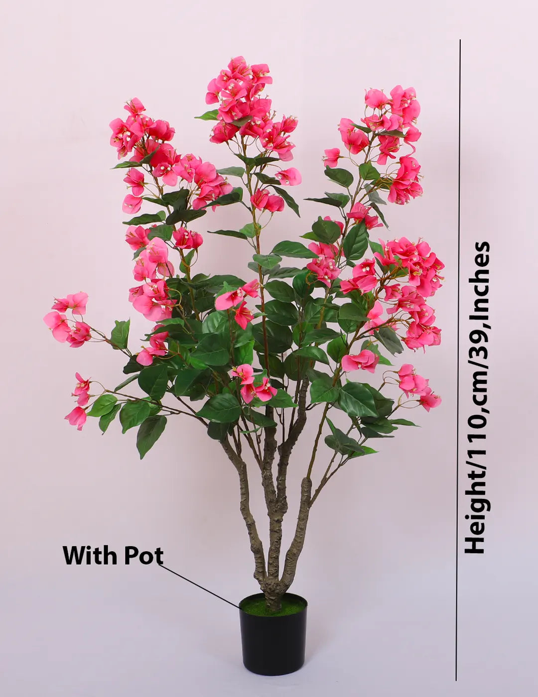 3.6Ft Artificial Bougainvillea Tree, Faux Silk Flower Plant With Pot
