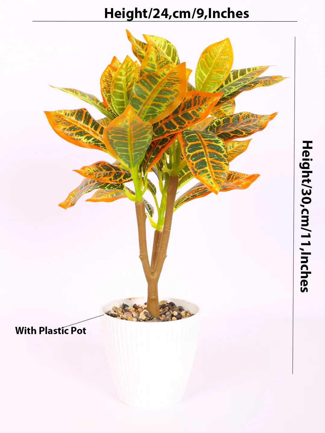 Artificial Croton Potted Bonsai Plant with Pot