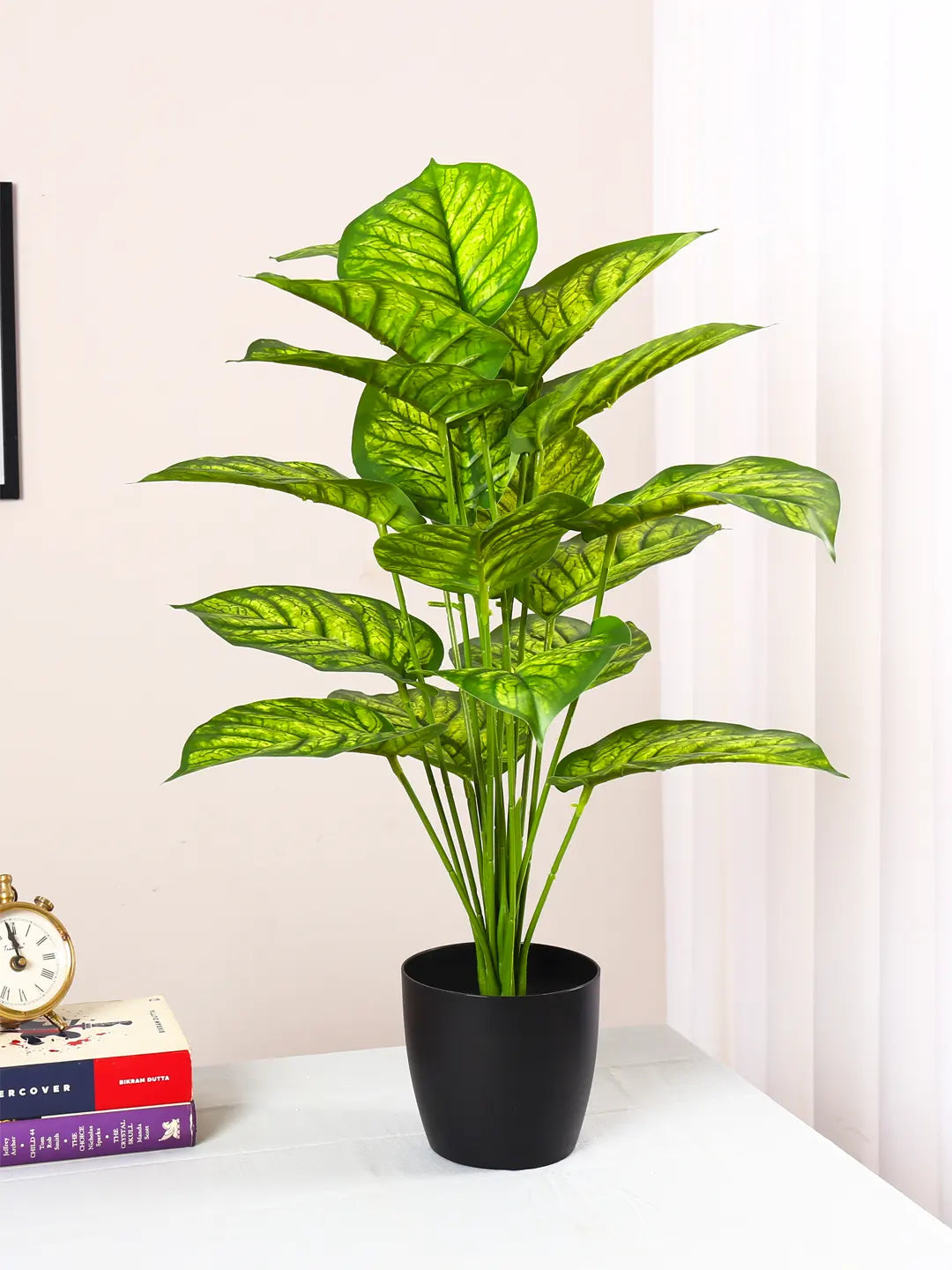 2.1Ft Artificial Dieffenbachia Floor Plant with 18 Big Leaves with Pot