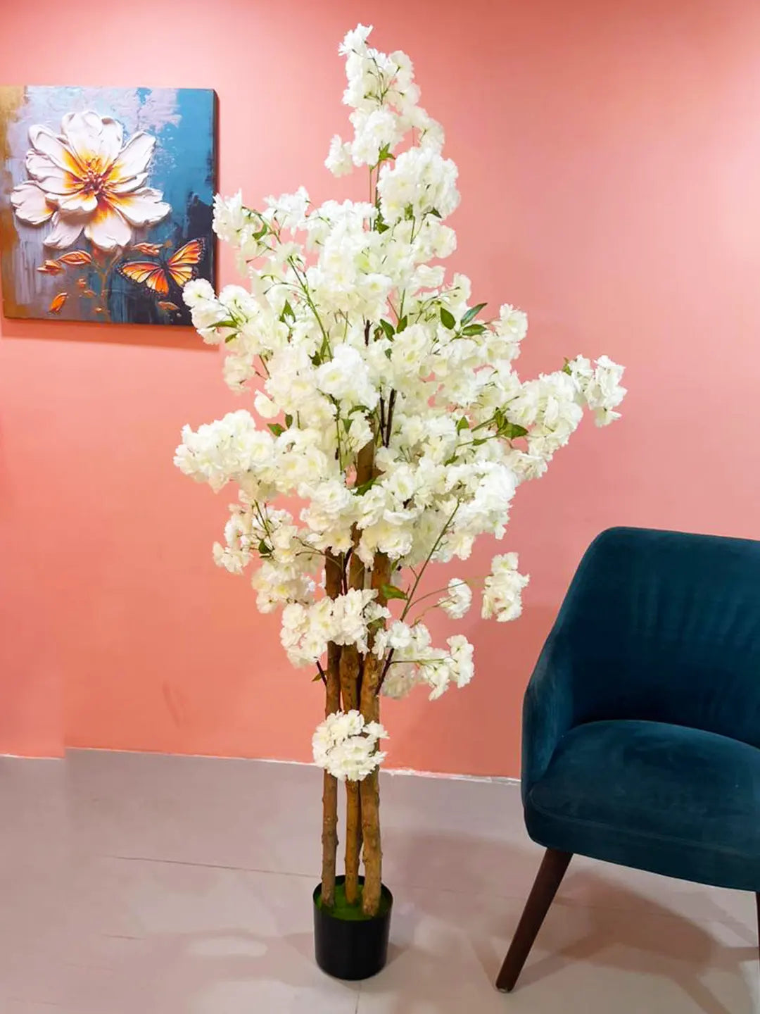 6Ft Artificial Blossom Flowers Plant Trees with Pot