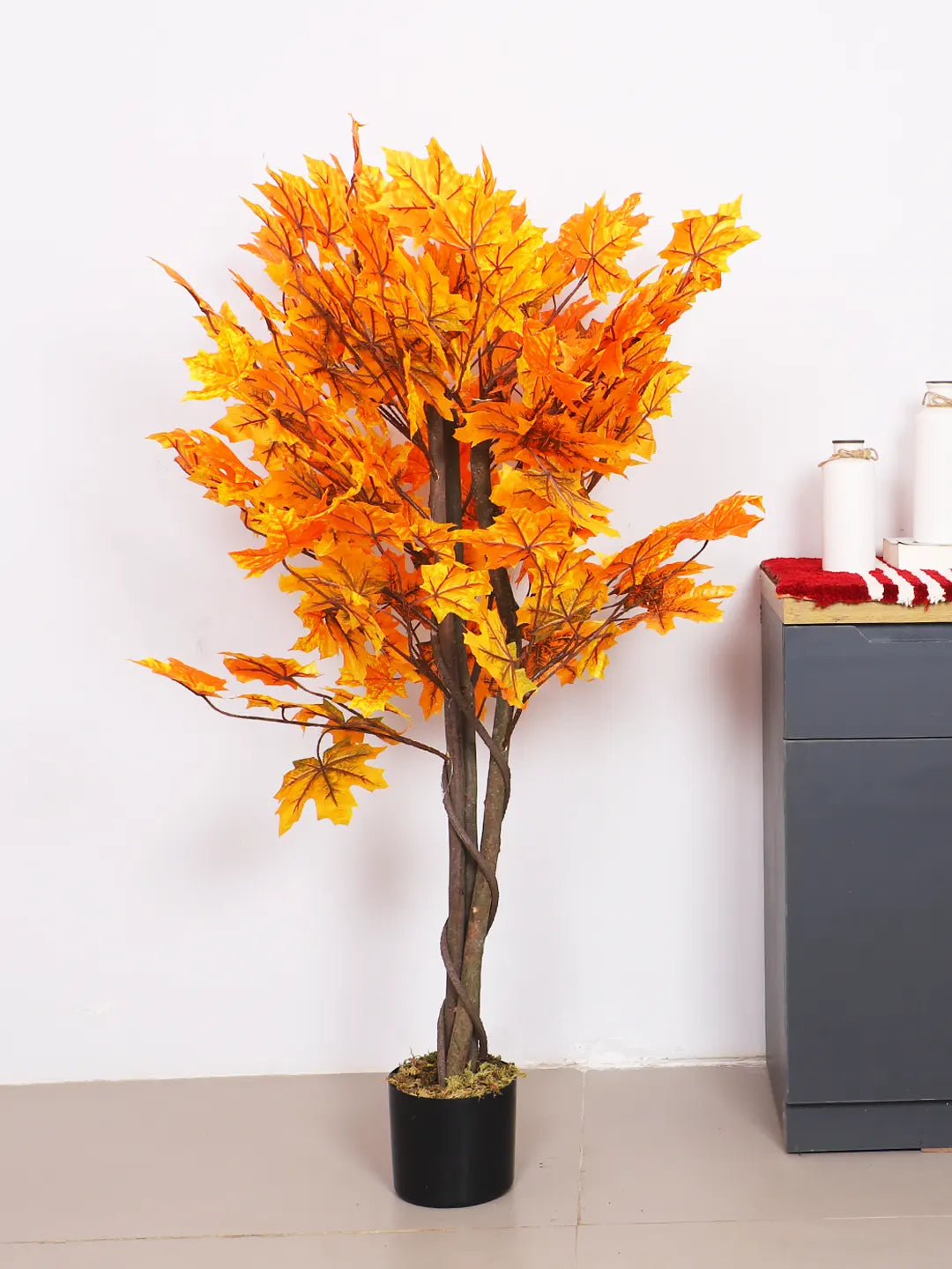 4Ft Artificial Maple Plants Tree with Pot