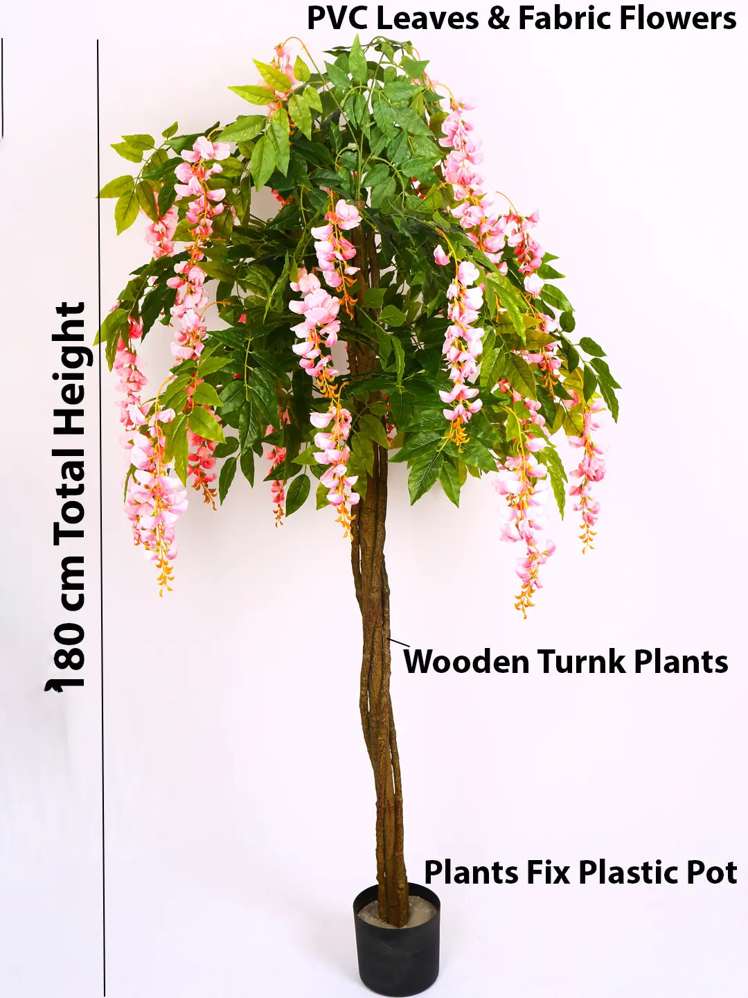 6Ft Artificial Wisteria Flowers Plants with Pot