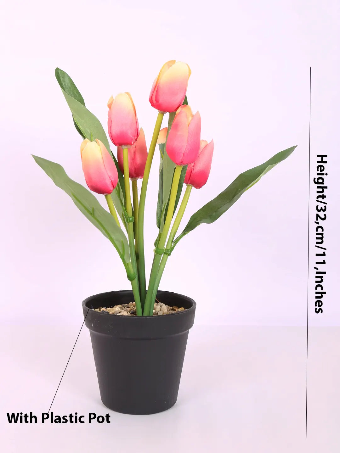 Artificial Mini Tulip Flpower Bonsai Plant with Pot