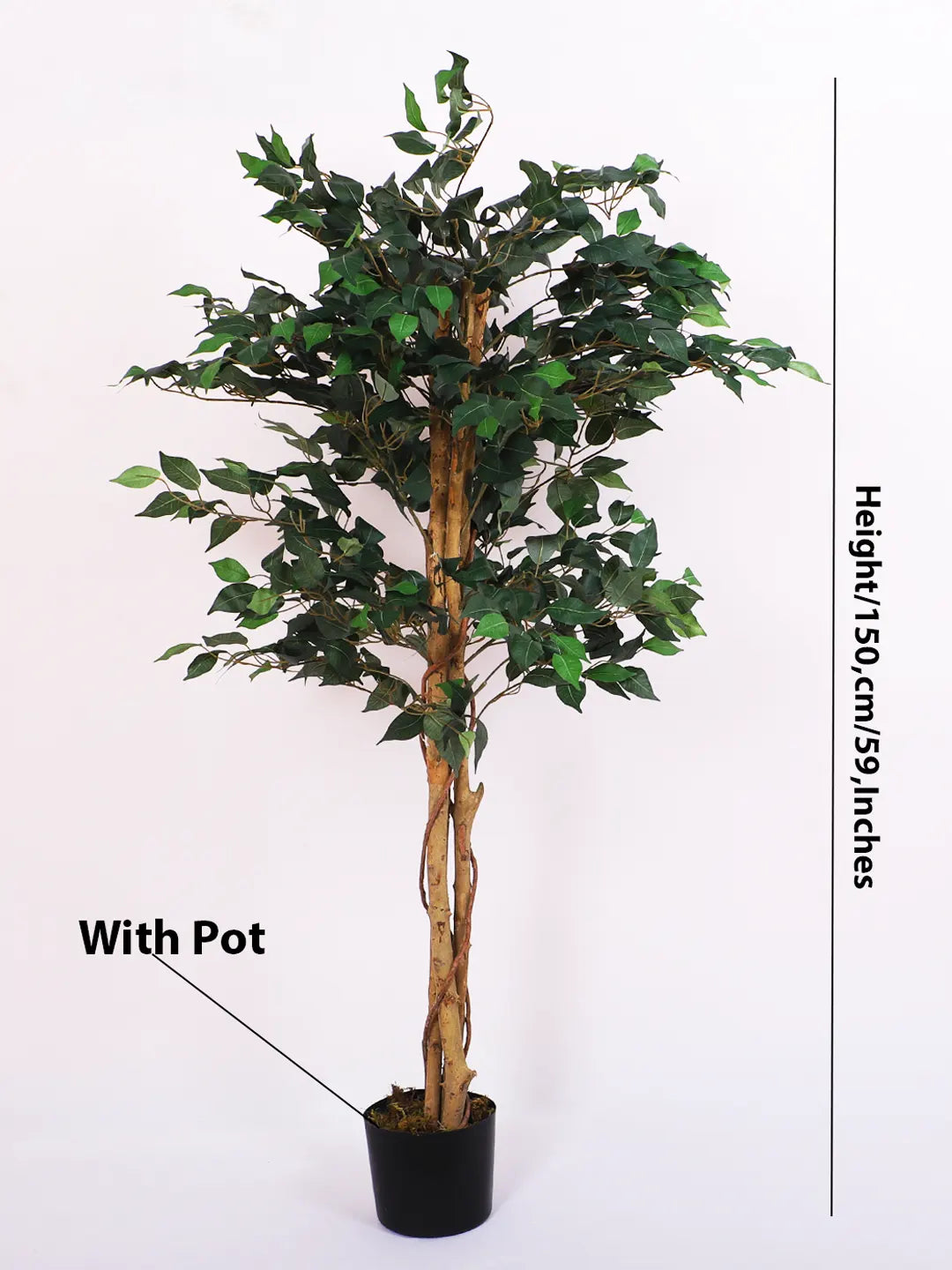 5Ft Artificial Ficus Plant for With Pot
