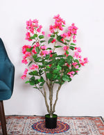 3.6Ft Artificial Bougainvillea Tree, Faux Silk Flower Plant With Pot