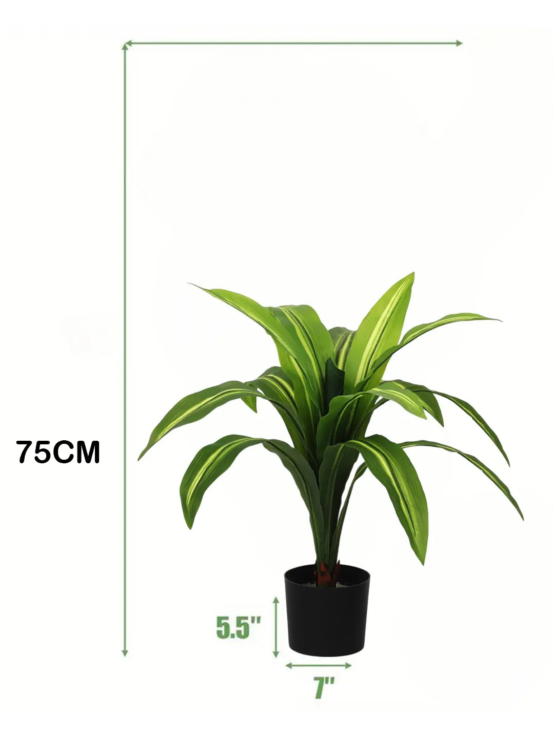 2.4Ft Artificial Dracaena Plants for with Black Pot