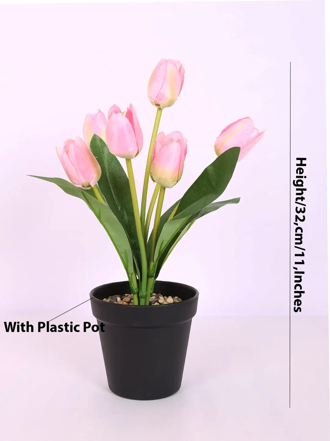Artificial Mini Tulip Flpower Bonsai Plant with Pot