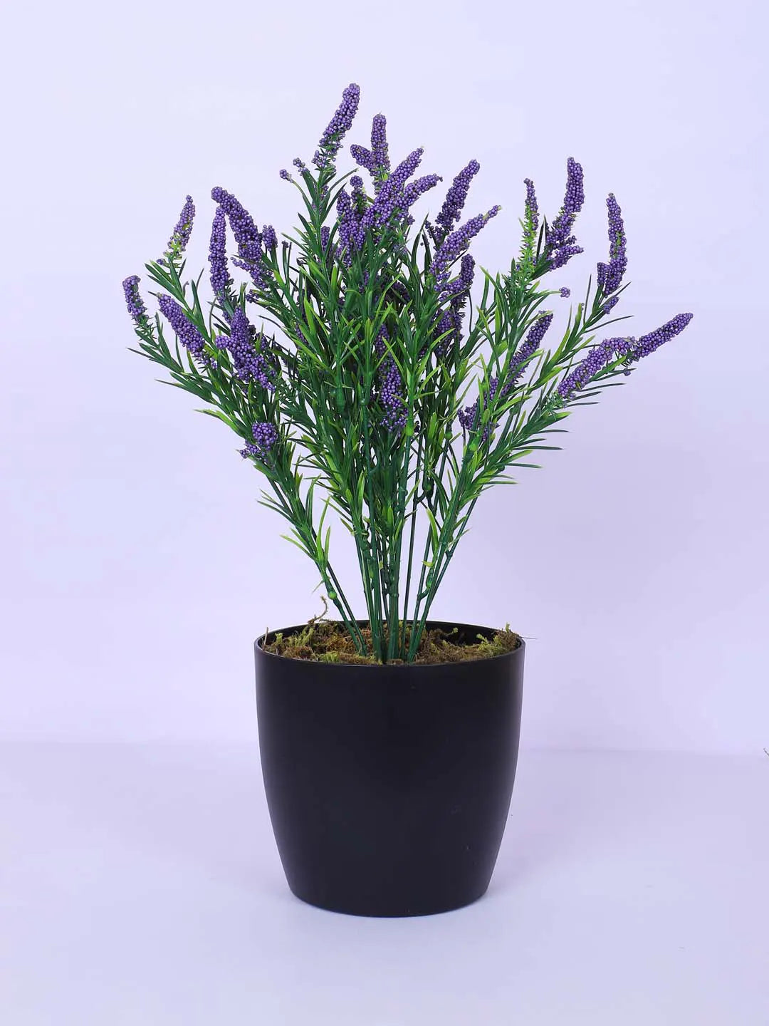 1.1Ft Artificial Potted Plant Mini Faux Greenery in Sleek Black Pot