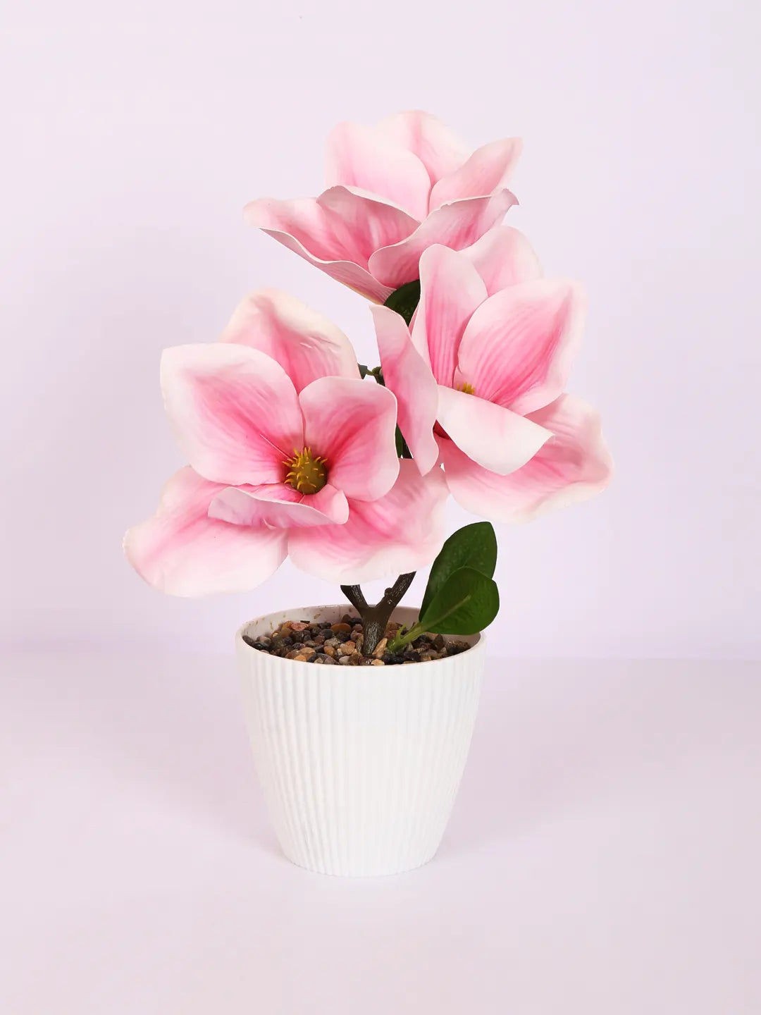 Artificial Magnolia Flower Bonsai Plant with Pot