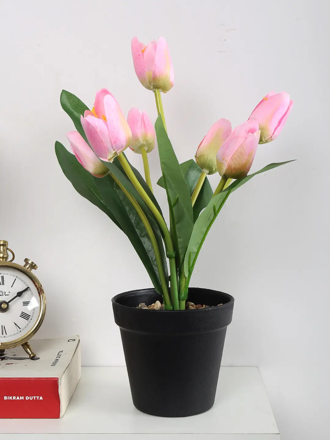 Artificial Mini Tulip Flpower Bonsai Plant with Pot