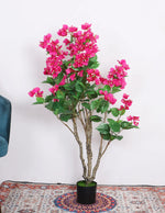 3.6Ft Artificial Bougainvillea Tree, Faux Silk Flower Plant With Pot