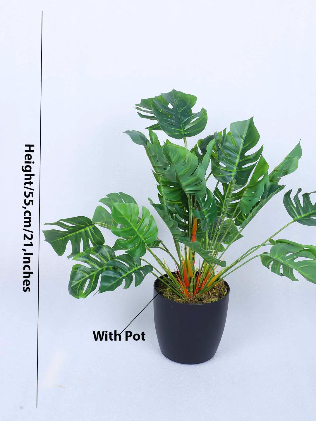 1.8Ft Artificial Monstera Potted Plant With Pot