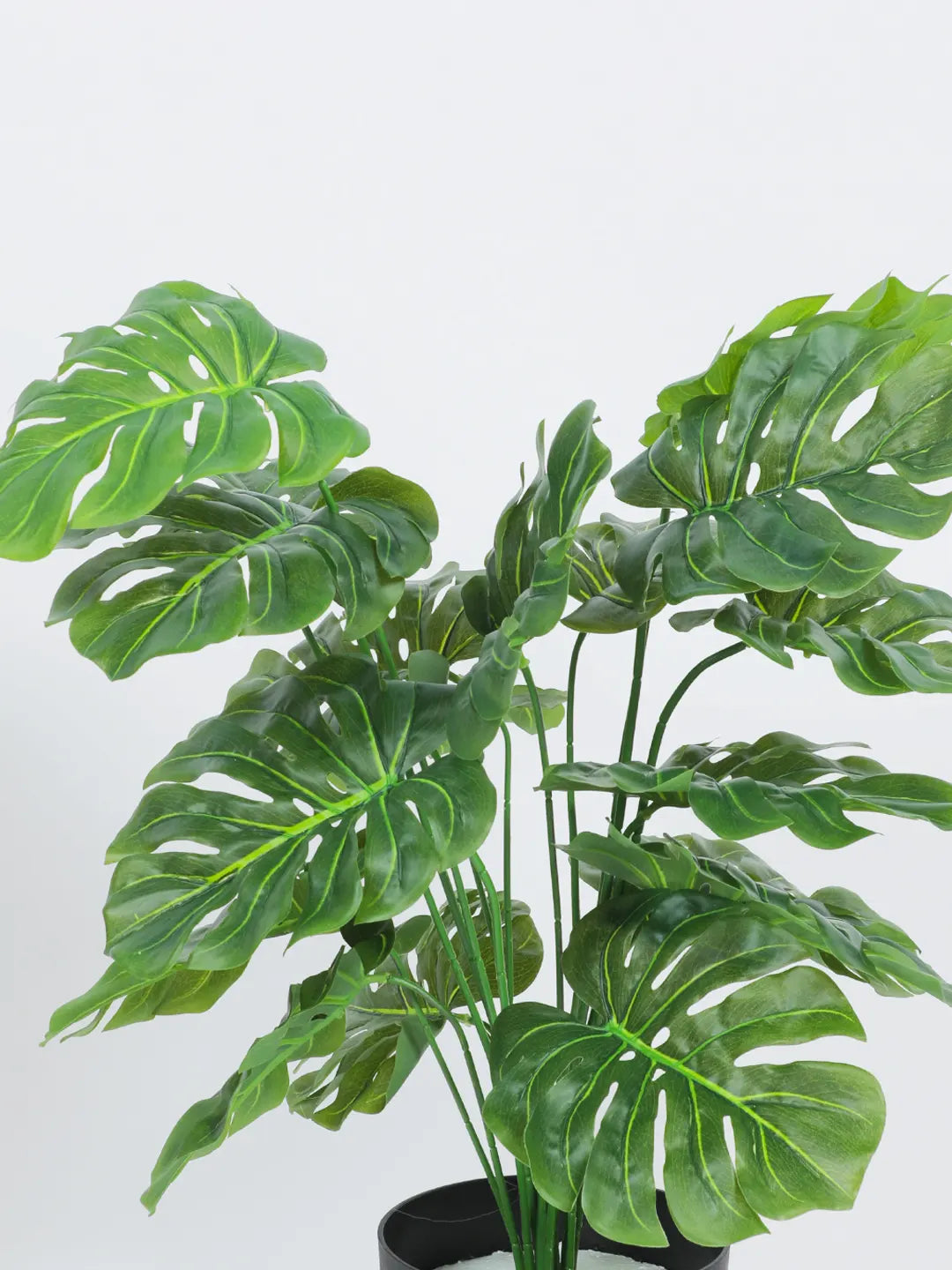 2.2Ft Artificial Monstera Plants with Black Pot 18 Green Leaves