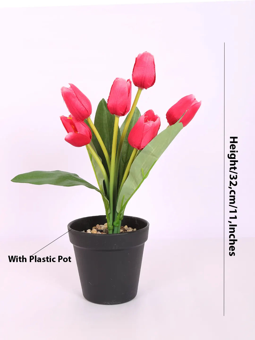 Artificial Mini Tulip Flpower Bonsai Plant with Pot