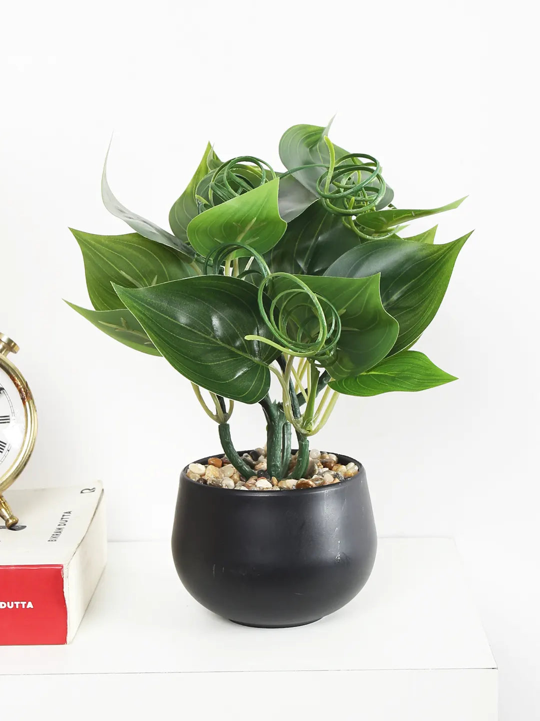 Artificial Money Bonsai Plant with black Pot