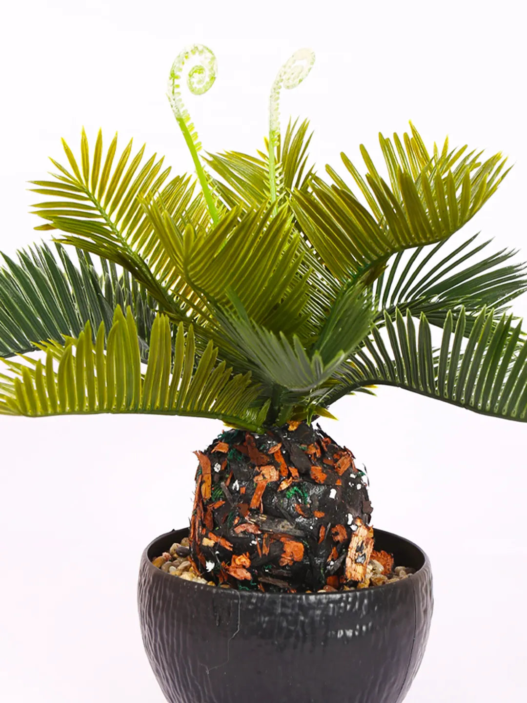 Artificial Cycas Bonsai Plant with black Pot